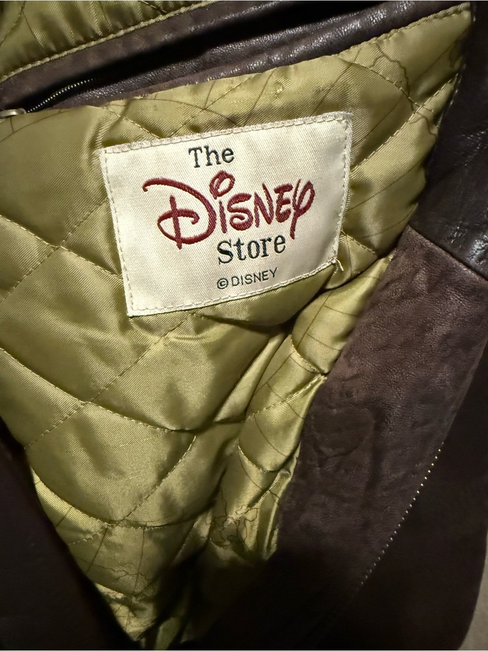 Disney World Explorer Brown Leather Bomber Jacket - Picture 2 of 6